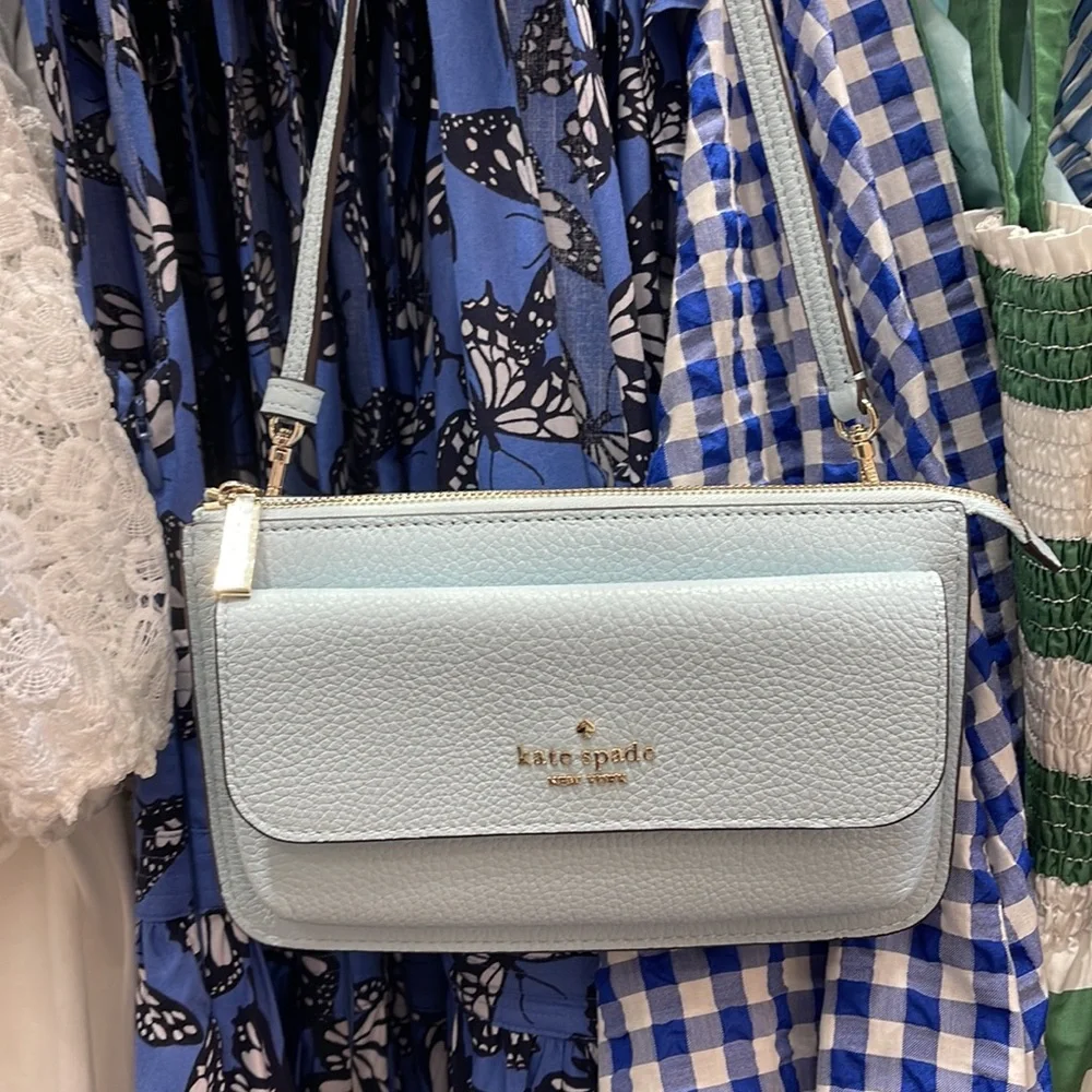 NWT Kate Spade Leila Small Crossbody K8284  Leather Dewy Blue  NWT